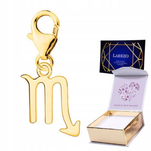 Zawieszka złota + NADRUK znak zodiaku Skorpion 925