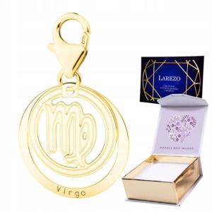 Zawieszka złota + NADRUK Zodiak Panna srebro 925