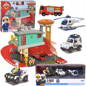 Zestaw Strażak Sam Remiza strażacka z torem Die-Cast i wozem Jupiter+ 3 poj