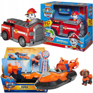 Zestaw Psi Patrol RC Zdalnie sterowany wóz strażacki Marshall+figurka Zumy