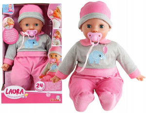 Simba lalka Laura gaworząca 40 cm ze smoczkiem i butelką