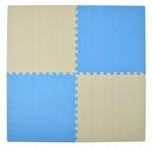 Humbi Puzzle piankowe Mata piankowa 62x62x1 cm 4 szt Kremowo - Błękitna