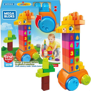 Mega Bloks Zestaw klocków Żyrafa licz i jedź 30 elementów