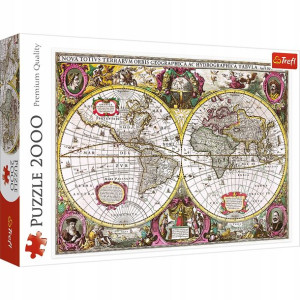 Puzzle Mapa Ziemi 1630r 2000 elementów Trefl