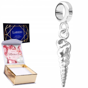 Charms + NADRUK Muszelka Muszla srebro 925