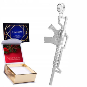 Charms + NADRUK srebro Karabin Maszynowy 925