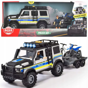 Zestaw radiowóz policyjny światło/dźwięk + figurka i motocykle