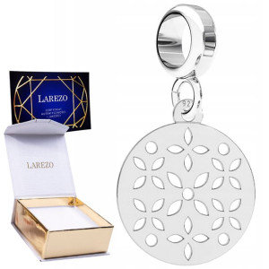 Charms wiszący blaszka kwiaty srebro 925