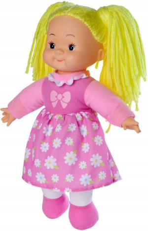 Lalka szmacianka Dolly różowa sukienka 38 cm