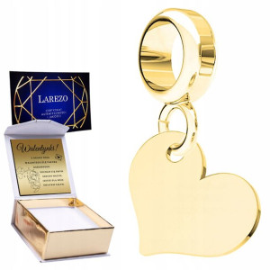 Charms złoty + GRAWER Serce srebro 925