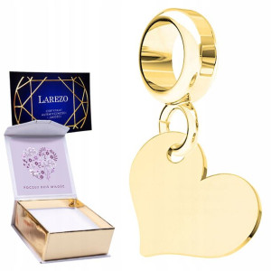 Charms złoty + NADRUK Serce srebro 925