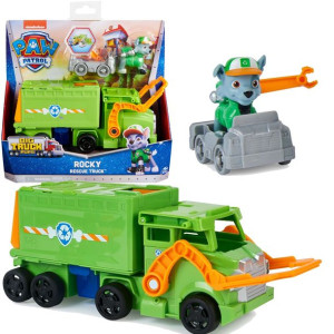 Psi Patrol Big Truck Pups ciężarówka śmieciarka Rocky figurka i pojazd