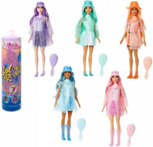 Barbie Color Reveal Lalka Słońce i deszcz niespodzianka + akcesoria