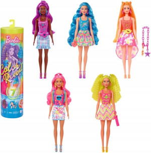 Barbie Color Reveal Lalka Neon Tie-Dye niespodzianka + akcesoria