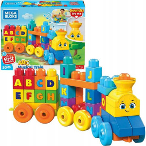 Mega Bloks Pociąg ABC z dźwiękiem Klocki z Literkami