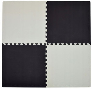 Humbi Puzzle piankowe Mata piankowa 62x62x1 cm 4 szt. kontrastowa Biało - C