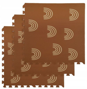 Humbi Mata piankowa Puzzle piankowe 3 szt. jasnobrązowy we wzór 62 x 62 x 1