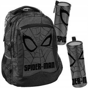 Zestaw szkolny plecak wielokomorowy, piórnik tuba BeUniq Spiderman