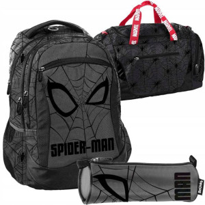 BeUniq Plecak szkolny, piórnik tuba i torba sportowa Spiderman