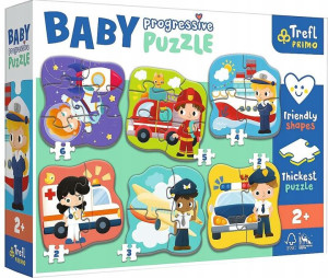 Puzzle Baby Progressive Zestaw 6w1 Zawody i pojazdy 22 elementów