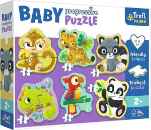 Puzzle Baby Progressive Zestaw 6w1 Zwierzęta egzotyczne 22 elementów