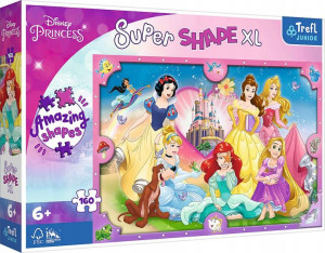 Puzzle 160 elementów Super Shapes XL Różowy świat Księżniczek