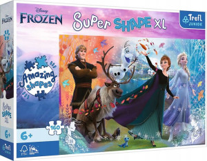 Puzzle 160 elementów Super Shapes XL Odkryj świat Frozen Kraina Lodu