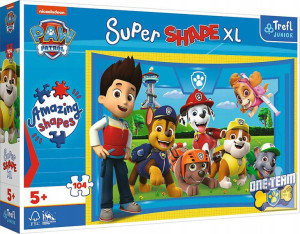 Puzzle 104 elementy Super Shapes XL Psi Patrol Psi Przyjaciele