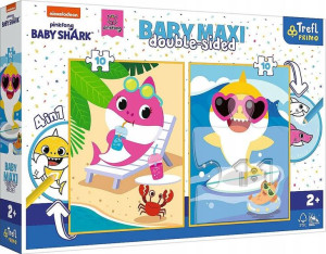Dwustronne Puzzle 2x10 elementy Baby Maxi Wesoły Dzień Rekina 4w1