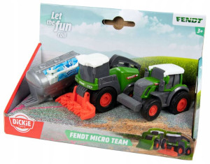 Zestaw 3 mini pojazdów mleczarka, kombajn, traktor
