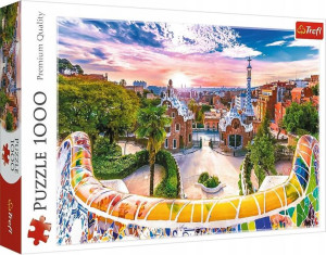 Puzzle 1000 elementów Zachód słońca nad Barceloną Hiszpania