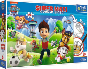 Dwustronne Puzzle 24 elementy Super Maxi Przygody Psiego Patrolu 3w1
