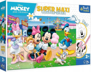 Dwustronne Puzzle 24 elementy Super Maxi Myszka Miki w wesołym miasteczku 3