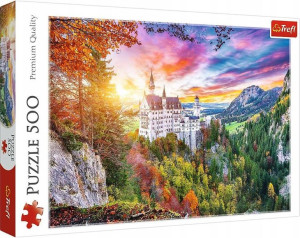 Puzzle 500 elementów Widok na zamek Neuschwanstein Niemcy