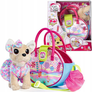 Chi Chi Love maskotka Cukierkowy piesek z torebką