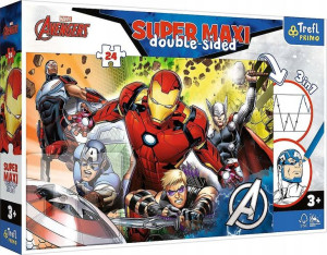Dwustronne Puzzle 24 elementy Super Maxi Silni Avengers 3w1