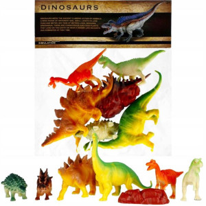 Zestaw 6 figurek Dinozaury + duża skała