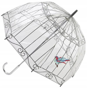 PARASOL FULTON Lulu Guinness Birdcage srebrny