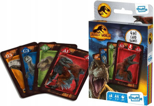 Jurassic World karty dla dzieci gra karciana 4w1 + instrukcje