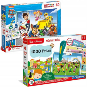 Psi Patrol Puzzle kolorowanka 60 elementów + Quiz Mówiące pióro 1000 pytań