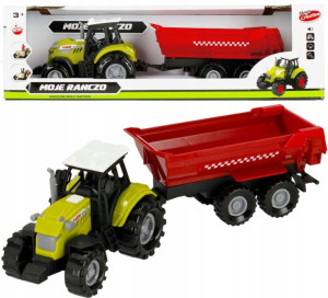 Moje ranczo Traktor z przyczepą 24 cm ze światłem i dźwiękami