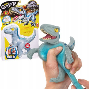 Goo Jit Zu Jurassic World rozciągliwa figurka Velociraptor Blue 14 cm