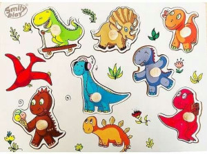 Drewniana Układanka Dinozaury