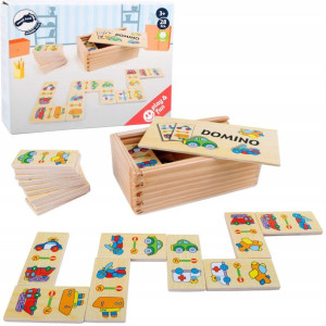 Small Foot Drewniane domino obrazkowe Pojazdy