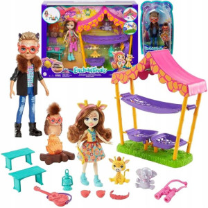 Enchantimals zestaw Biwak na sawannie + 2 lalki