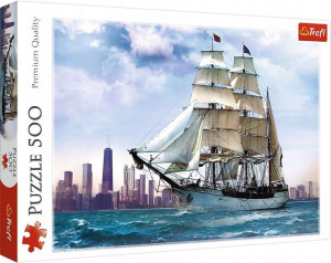 Puzzle 500 elementów Żaglowiec na tle Chicago