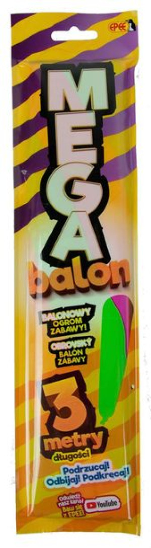 MegaBalon 3 metrowy duży balon różowe paski