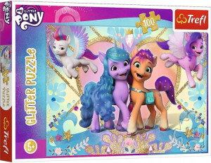 Glitter Puzzle Brokatowe Kucyki 100 elementów