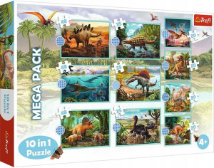 Puzzle Zestaw 10w1 W świecie dinozaurów 329 elementów