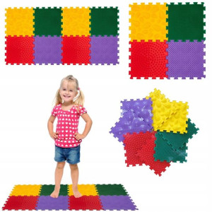 Gumowa ortopedyczna mata puzzlowa do masażu sensoryczna 8 elem.